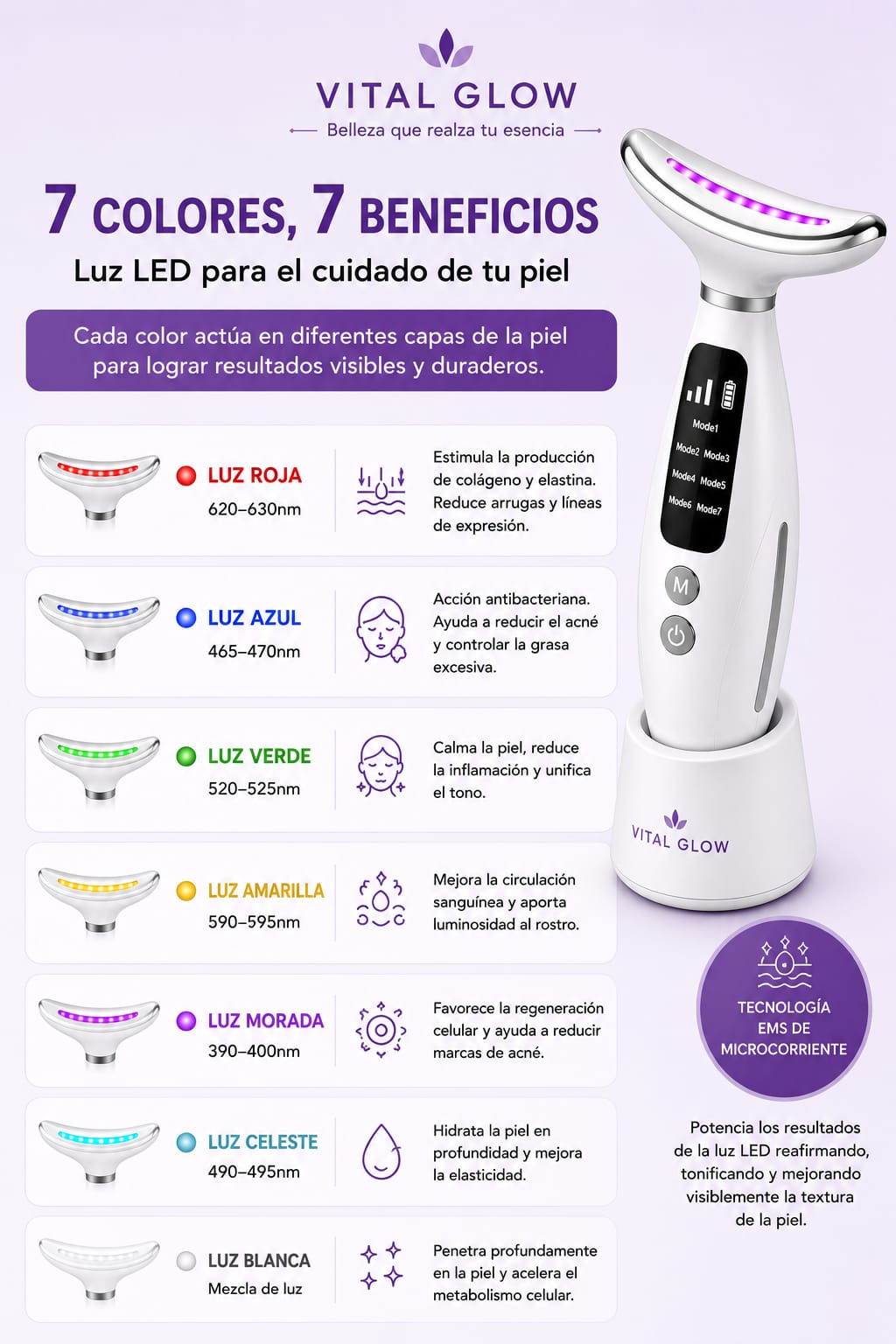 MASAJEADOR FACIAL LED